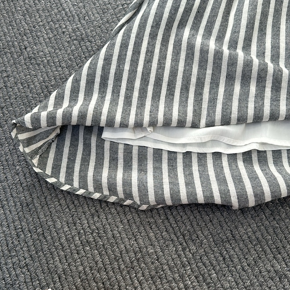 Hem & Thread V Neck Striped Flutter Cap Sleeve Dr… - image 5